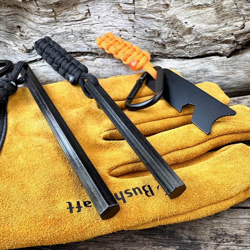 Fire Starting Kit - Handgeweven touw Hexagonale vuursteen Magnesiumstok Outdoor