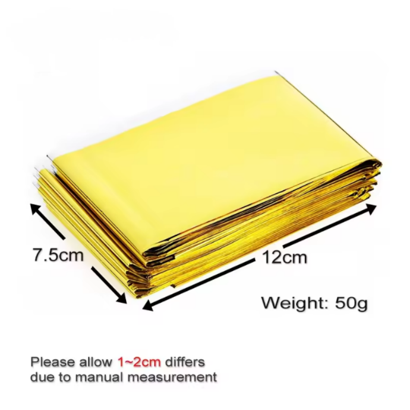 Survival Blanket Reflective - Universele reflecterende thermische nooddeken, waterdicht, windbestendig,