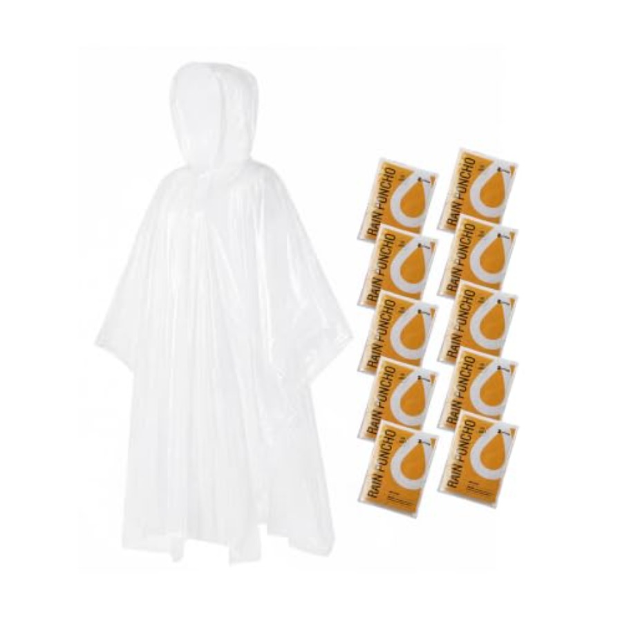 Wegwerp regenponcho's voor vol - Emergency Poncho Rain recensie en prijs
