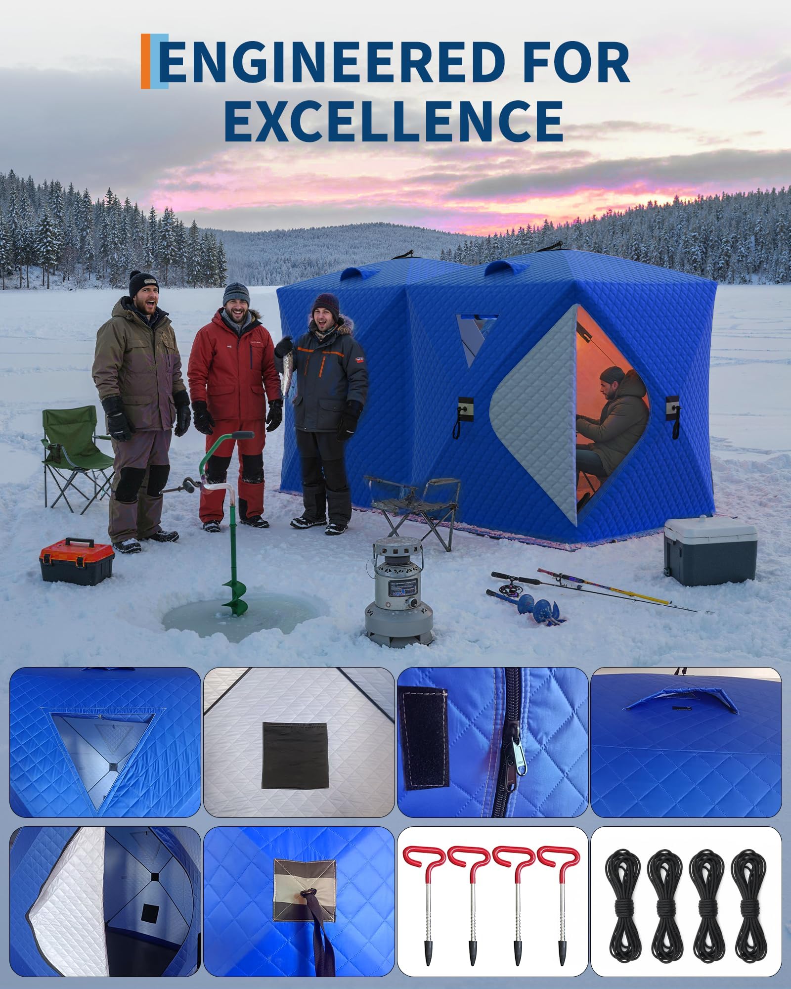 Pop-up ijsvissentent, hub-stij - Emergency Mylar Tent recensie en prijs