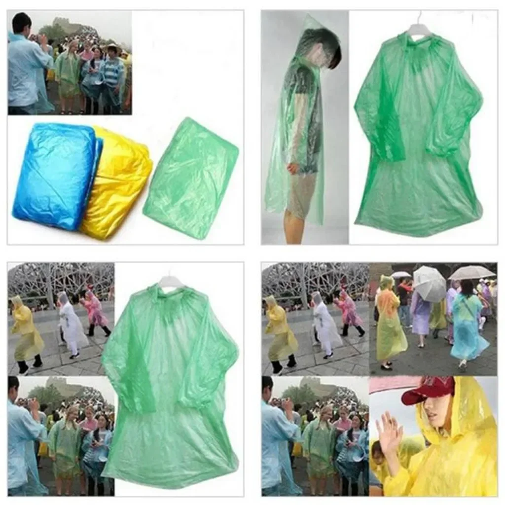 5/10PC Wegwerpregenjas Adultch - Emergency Poncho Rain recensie en prijs